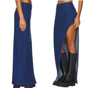 Superdown Tirza Maxi Skirt Denim 24 New